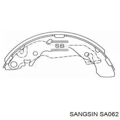 SA062 Sangsin Колодки гальмівні задні, барабанні