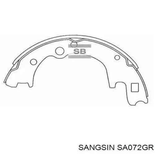 Колодки гальмові задні, барабанні SA072GR Sangsin