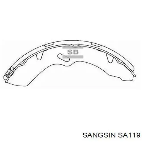 Купити SA119 Sangsin Колодки гальмові задні, барабанні