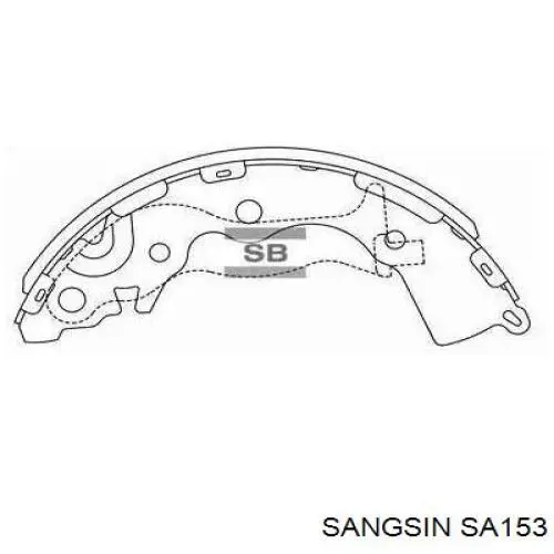 Колодки гальмові задні, барабанні Sangsin SA153 ціна, від 23.44 USD