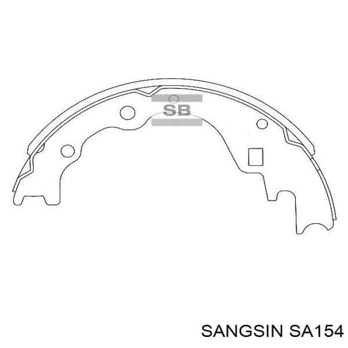 Купити SA154 Sangsin Колодки гальмові задні, барабанні