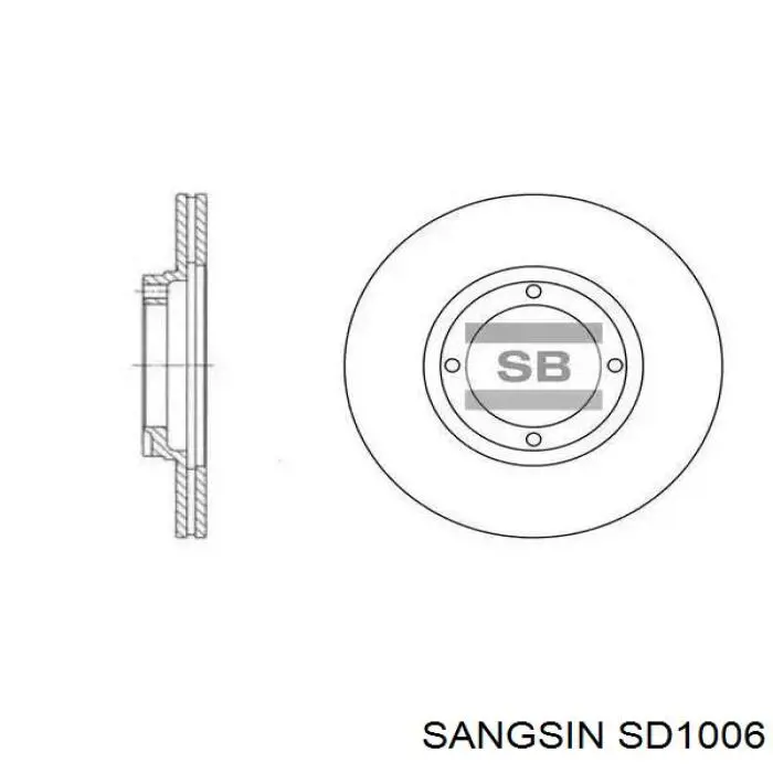 Купити SD1006 Sangsin Диск заднього гальма