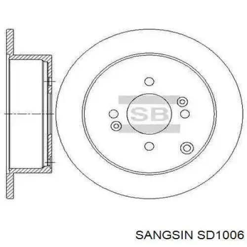 Диск гальмівний задній SD1006 Sangsin