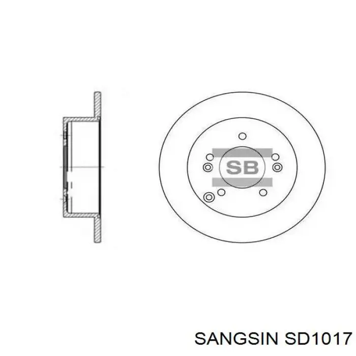 Купити SD1017 Sangsin Диск заднього гальма