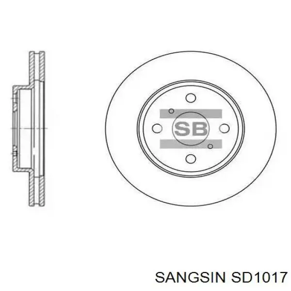 SD1017 Sangsin диск гальмівний задній