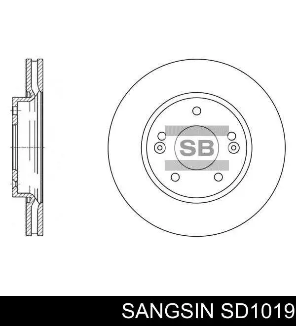 Диск переднього гальма Sangsin SD1019 ціна, від 28.71 USD