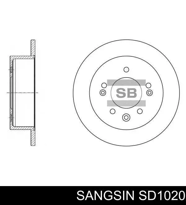 Купити SD1020 Sangsin Диск заднього гальма