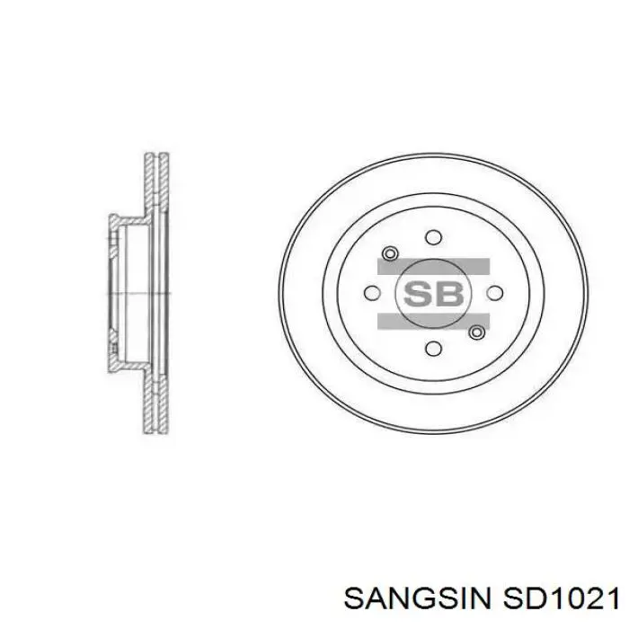Диск переднього гальма Sangsin SD1021 ціна, від 22.59 USD