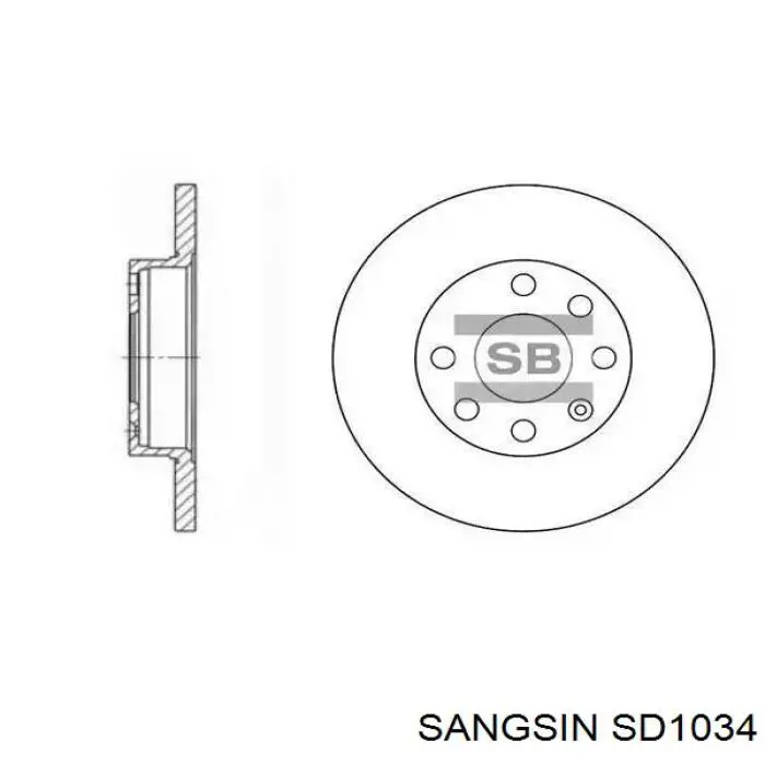 SD1034 Sangsin Гальмо дискове переднє