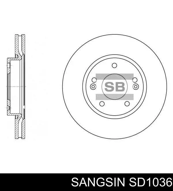 Диск переднього гальма Sangsin SD1036 ціна, від 33.25 USD