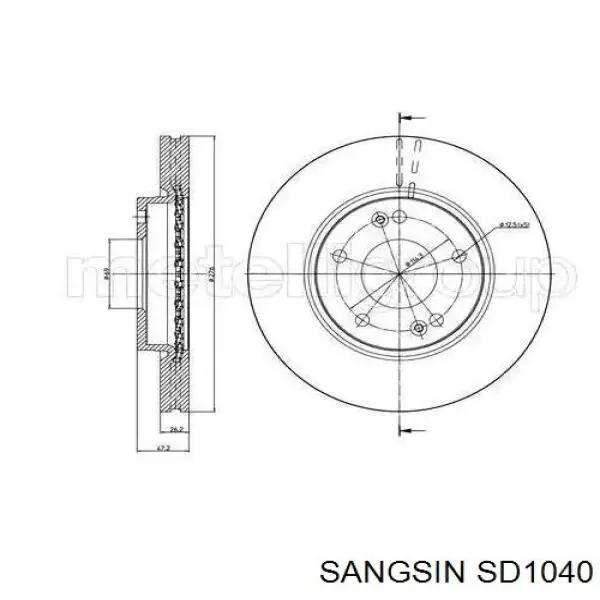 Купити SD1040 Sangsin Ротор гальмівний