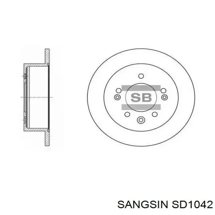 SD1042 Sangsin диск гальмівний передній