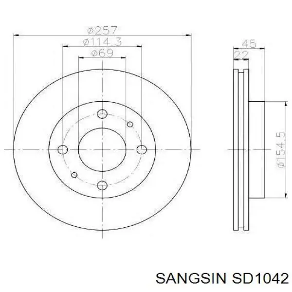 Купити SD1042 Sangsin Ротор гальмівний