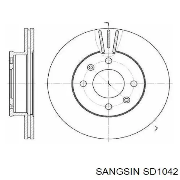 Гальмівні диски передні SD1042 Sangsin