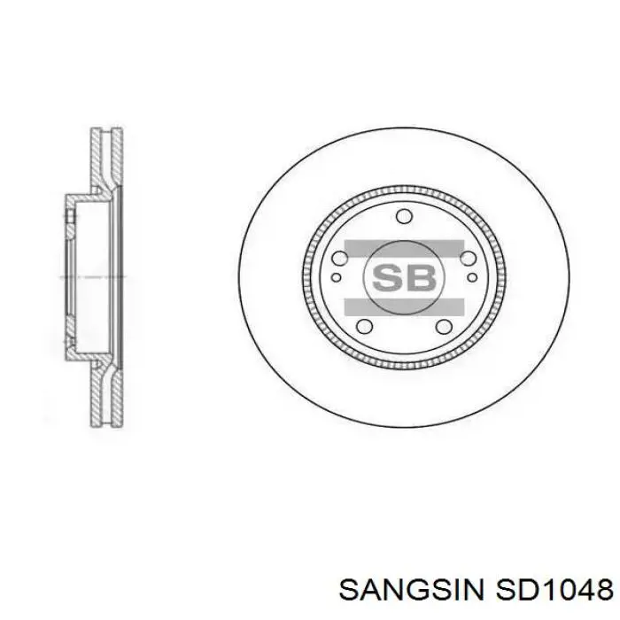 SD1048 Sangsin Гальмо дискове переднє