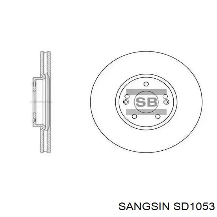 SD1053 Sangsin диск гальмівний передній