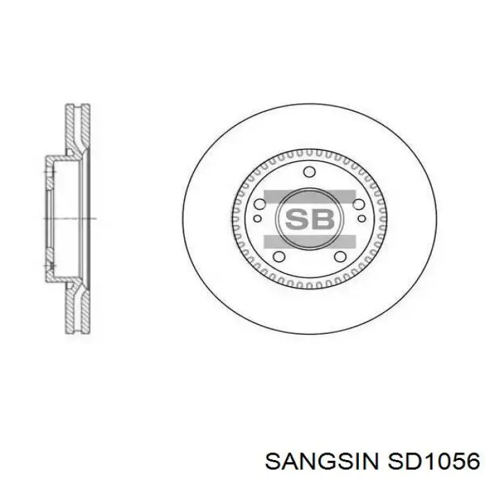 SD1056 Sangsin диск гальмівний передній