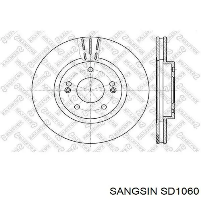 SD1060 Sangsin диск гальмівний передній