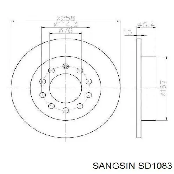 Гальмівні диски SD1083 Sangsin