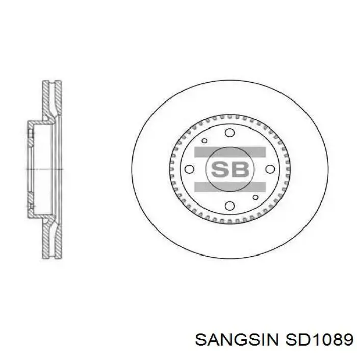 Диск гальмівний задній SD1089 Sangsin