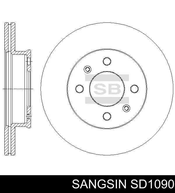 Диск переднього гальма Sangsin SD1090 ціна, від 25.37 USD