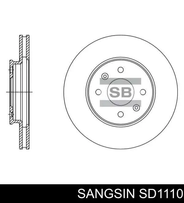 Диск гальмівний передній SD1110 Sangsin