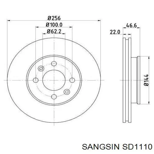 SD1110 Sangsin Гальмо дискове переднє