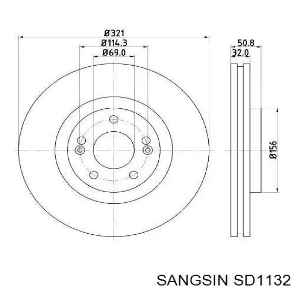 Купити SD1132 Sangsin Ротор гальмівний