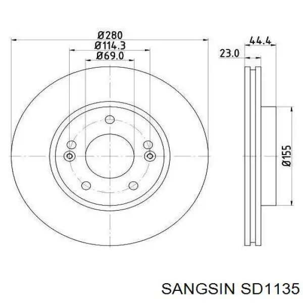 SD1135 Sangsin Гальмо дискове переднє