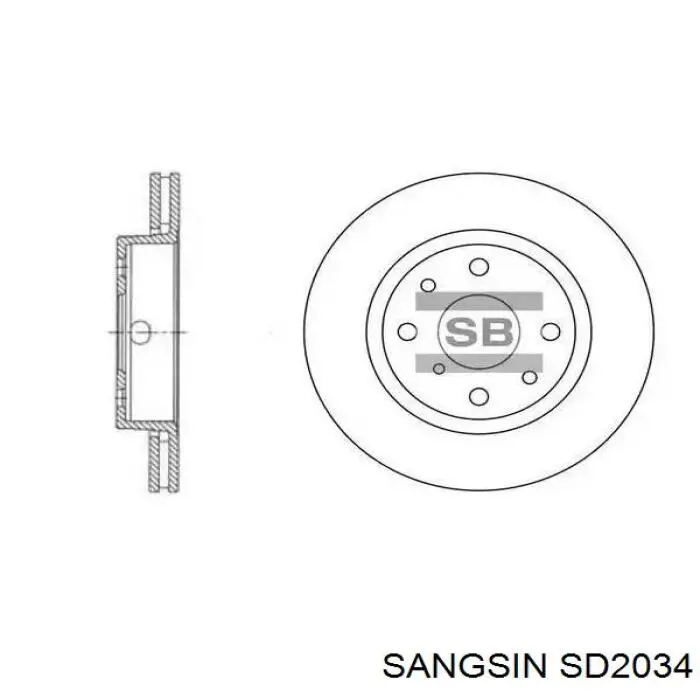 Задні дискові гальма Sangsin SD2034 ціна, від 23.36 USD