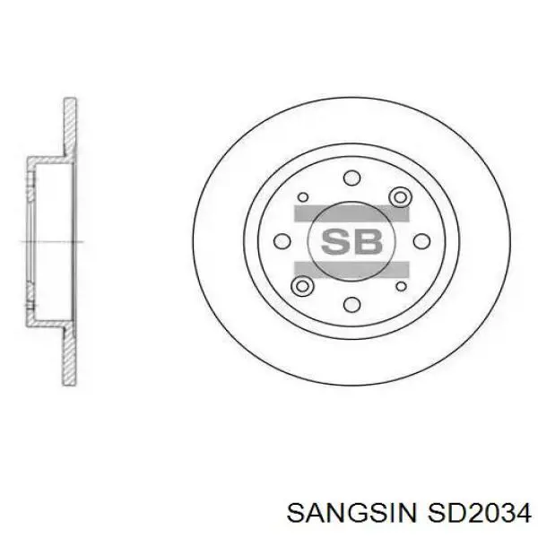 Гальмівні диски SD2034 Sangsin