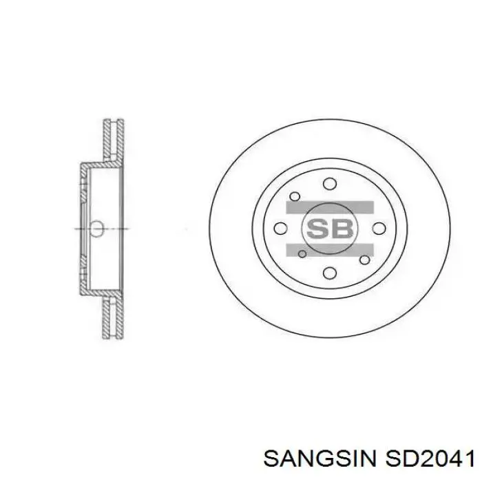 Купити SD2041 Sangsin Диск заднього гальма