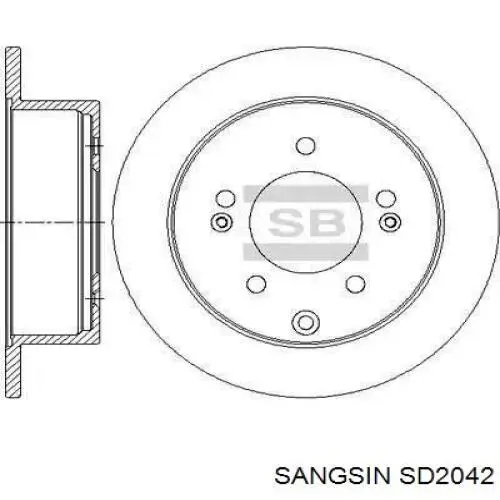 SD2042 Sangsin диск гальмівний задній