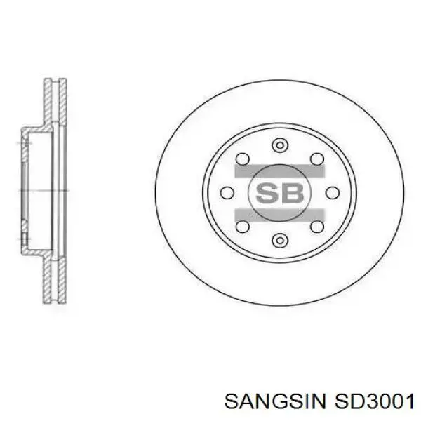 Диск переднього гальма Sangsin SD3001 ціна, від 19.07 USD