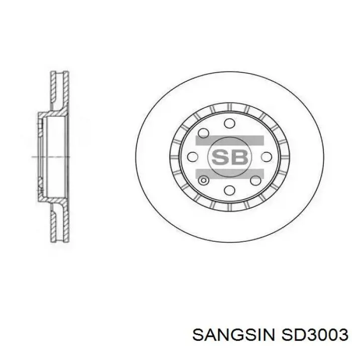 Диск гальмівний передній SD3003 Sangsin