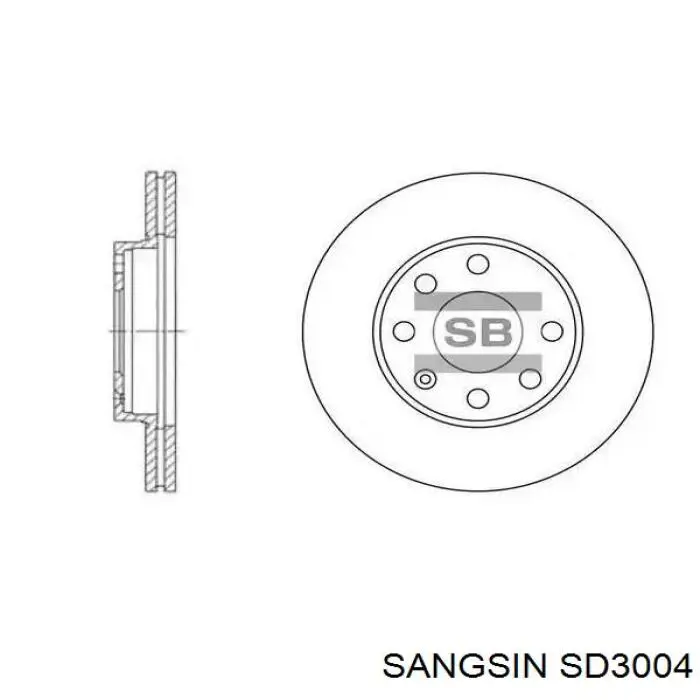 SD3004 Sangsin диск гальмівний передній