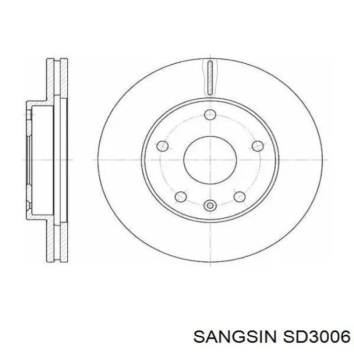 SD3006 Sangsin диск гальмівний передній