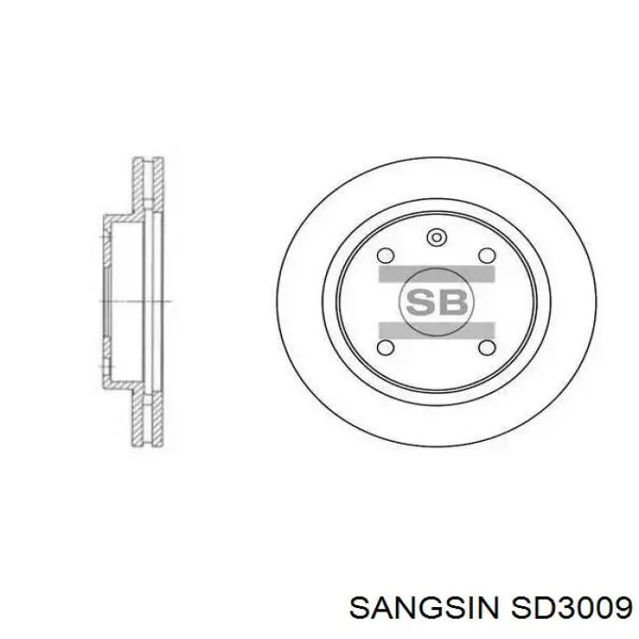 SD3009 Sangsin Гальмо дискове переднє