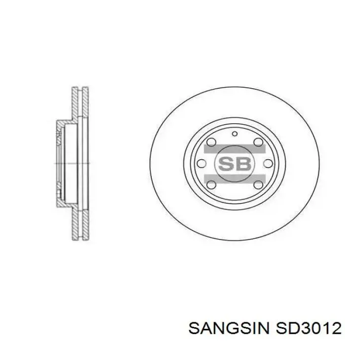 SD3012 Sangsin Гальмо дискове переднє
