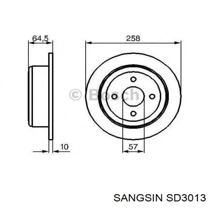 Купити SD3013 Sangsin Диск заднього гальма