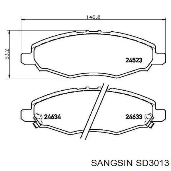 SD3013 Sangsin диск гальмівний задній