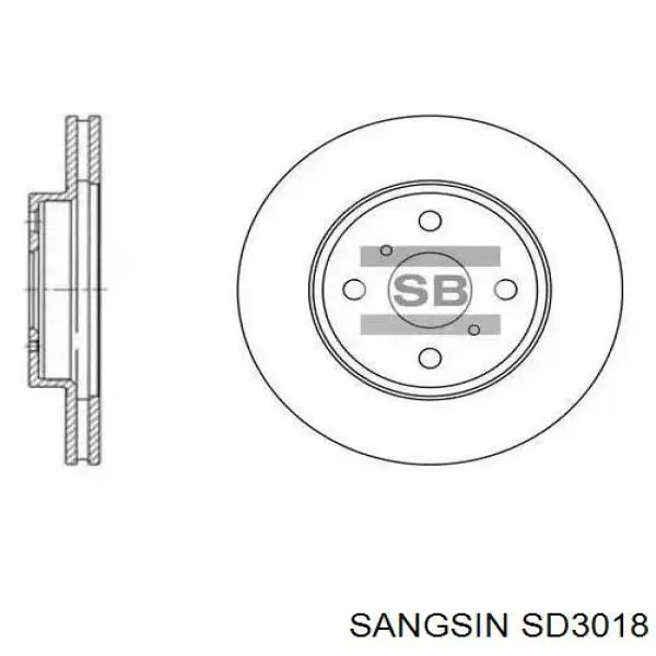 Гальмівні диски передні SD3018 Sangsin