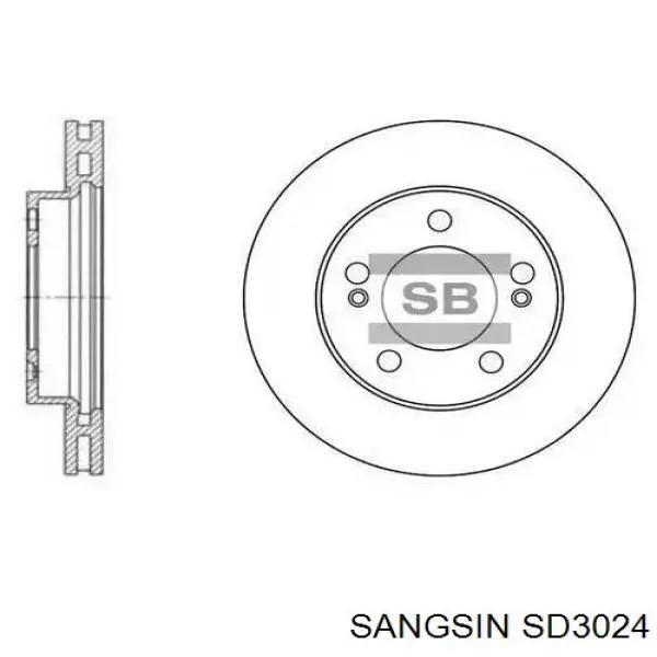 Диск переднього гальма Sangsin SD3024 ціна, від 38.43 USD