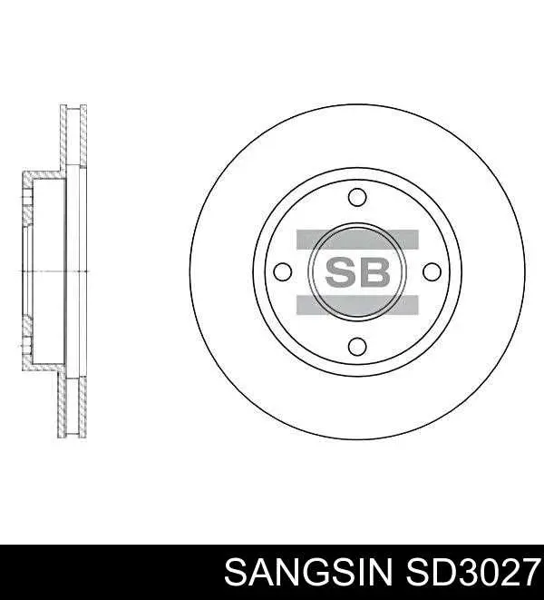 Диск переднього гальма Sangsin SD3027 ціна, від 23.14 USD