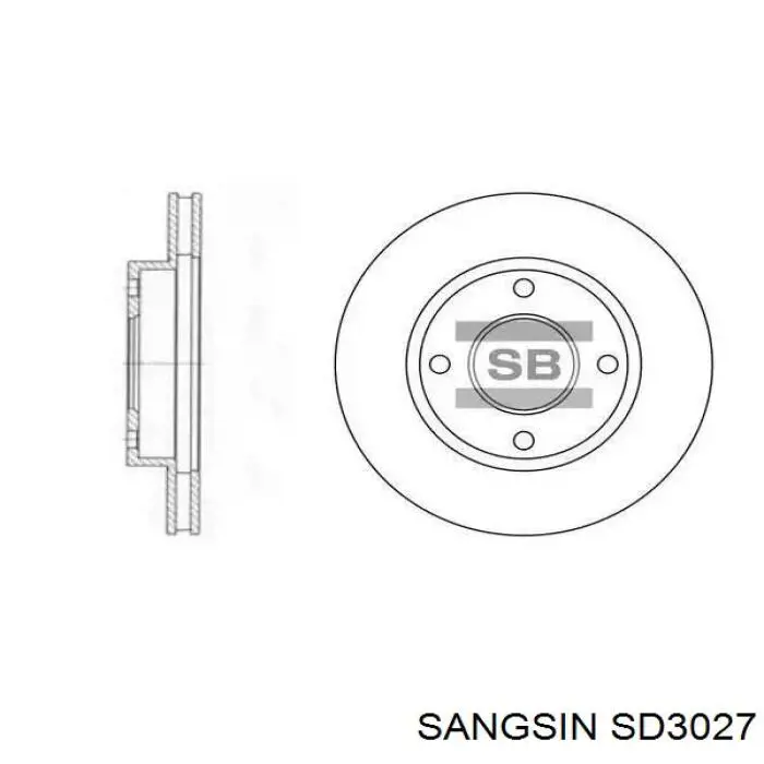 SD3027 Sangsin диск гальмівний передній