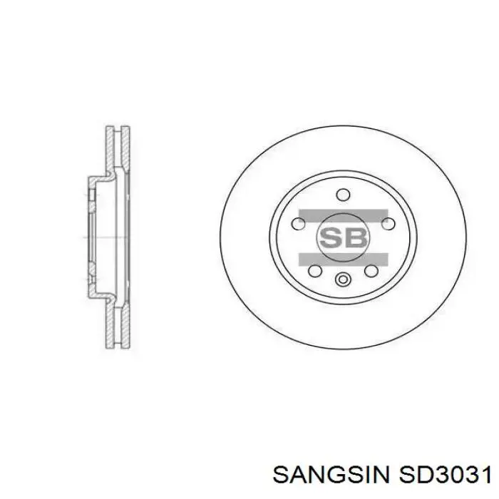 SD3031 Sangsin Гальмо дискове переднє