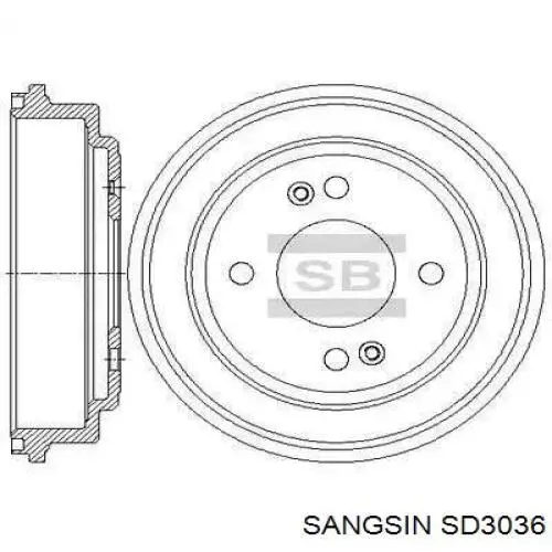 Барабан гальмівний задній SD3036 Sangsin