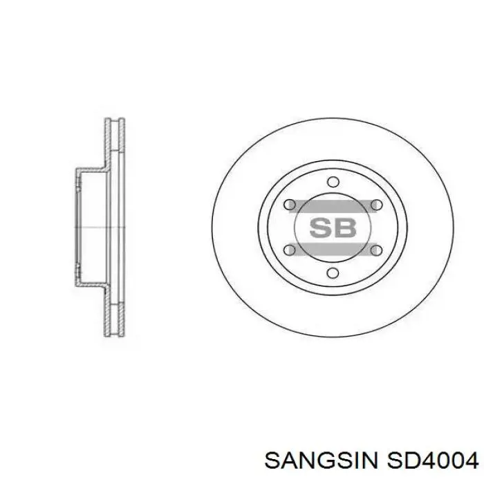 Диск переднього гальма Sangsin SD4004 ціна, від 43.39 USD