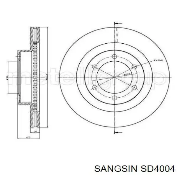 Купити SD4004 Sangsin Ротор гальмівний