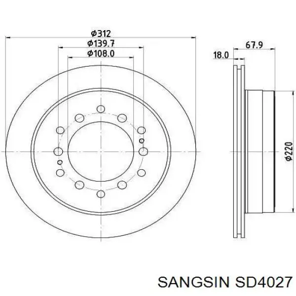 SD4027 Sangsin Дискові гальма